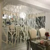 DIY Creative Geometric Patterns Mirror Surface Wall Sticker For Dining Room Living Room Decoration Wall Decor 3d Wall Decal Art 210705