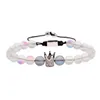 Dam Fashion Justerbar Armband Fluorescerande sten Beaded Silver Color Crown Shape Koppar Inlagda Zircon Dekorativt Armband