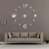 DIY Stor FrameLess Giant Clock Modern Design Cafe Mugg Kaffe Bean Decor Kitchen Wall Watch 210325