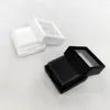 Smyckespåsar Väskor 3x3 cm akryl Gem Storage Box Display Löst diamantbehållare liten fyrkantig presentförpackning Vit och svart grossist RI