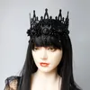 Accessoires de cheveux Vampire diable bandeau couronne noire diadème sorcière roi tête femmes Halloween fête bandeau gothique bijoux Po Prop