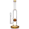 Glass Tube Bong UFO percolator Straight Hookah bongs 13.8" Tall Heady Water Pipes Oil Rigs Bubbler Smoking Pipe Thick