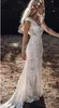 Vintage 2019 Berta Full Lace Mermaid Trouwjurken V-hals Cap Sleeve Bruidsjurken Bohemian Beach Garden Custom Made vestido de novia