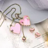 Pendentif colliers 2021 saint valentin collier pavé cristal graver amour flèches coeur Boutique bijoux en gros