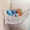 Storage Bags Corner Triangle Wall Mounted Toy Hammock Net Hand-woven Cotton Rope Bag Children Toys Organizer Holder
