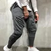 Erkek Pantolon Sweatpants Çok Cep Cilt Dostu Pamuk Karışımı Joggers Rahat Fitness Erkekler Spor Eşofman Altları Pantolon