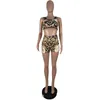 Printed Sexy Two Piece Set Women Summer Clothes Lace Strap Crop Top And Shorts 2 Club Outfits For Clubwear 2021 Women's Tracksuits