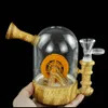 Стеклянные Bong Курение воды Трубы 4.8 '' Hookah Waterwheel Силиконовые бонги Установка DAB с печатью