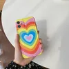 Custodie per telefoni TPU Rainbow Love Heart per iPhone X XS MAX XR 11 12Pro 8 7 Plus