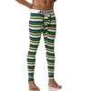 ملابس داخلية للرجال Jockmail Long Johns Mens Stripe Printing Rainbow Leaf Pattern Thermo Pants Lepgings Underpant212J