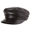 Sombrero de cuero genuino XdanqinX, gorra plana de alta calidad para hombres y mujeres, sombreros militares del ejército de piel de oveja, gorras de marca para otoño e invierno, ala ancha