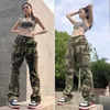 2020 Camouflage Flare Pants Fashionable Camo Cargo Pants for Men Slim Fit Camouflage Trousers Women All-match Hot Style P0811