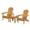 US stock Patio Benches Folding Wooden Adirondack Lounger Chair with Natural Finish a04