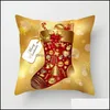 Literie Fournitures Textiles Gardenelk Santa Claus Coussin Coussin Coussin Er Merry Ornement Noël Cadeau Décorations de Noël pour Home Drop Deliver