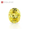 GIGAJEWE Couleur jaune vif Taille ovale VVS1 diamant moissanite 3x5mm-8x10mm pour la fabrication de bijoux