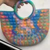 sensory bag fidget toys silicone rubber handbag tote purses heart shaped bubbles ball popping finger fun game puzzle stress relief gifts G80N97U
