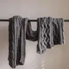 Fluffy Chunky Malha Cobertor Hand-Made Twist Stripe Sofá Cama de Verão Colecção de Verão Lã Pontau Cobertor Outono Morno Velo Cobertores