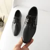 Men Oxford Prints Classic Style Dress Shoes Leather Coffee Red Lace Up Formal Fashion Business