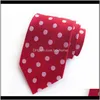Neck Fashion Aessories Drop Delivery 2021 Jbersee Mens Silk Tie Slim Business Wedding Necktie Blue Polka Dot Ties For Men Gravata 8Cm Ld8057