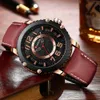 Curren Style Watches New Casual Sport Quartz Clock Male Army Military Leather Wristwatch Men's Colorful Fashion Man Design Watch Q0524