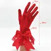 Vit svart röd beige korta bröllopshandskar fem fingrar kvinnor elegant spetshandske för brud tillbehör 1 par