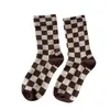 Jesień Zima Damskie Czarne Białe Skarpety Checkerboard Mężczyźni Hip Hop Bawełna Unisex Sock