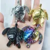 Animal Turtle Pingente Colar Mulheres Colar Metal Deslizante Colorido Turtle Pingente Colar Acessórios Party Jóias