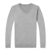 Alta Qualidade Moda Marca de lã Malha Pullover v Neck Sweater Preto Para Homens Autum Inverno Casual Jumper Roupas 210918