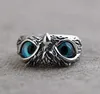 Whole 20pcs owl Ring Eyes Silver plate Rings Vintage Men Women Punk Rocker Cool party Favor311I