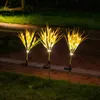 Utomhus 2st LED Vattentät Multi-Color Changing Grain Solar Flower Lights Juldekorationer