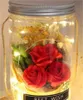 バレンタインデーの花瓶石鹸花瓶ローズ乾燥ブーケクリアウィッシングボトルポータブルロープdiyライトピラーシェイプ12by l2