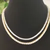 4MM Iced Out Zircon 1 Row Tennis Chain Necklace Hip hop Jewelry Gold Silver Copper Material Men CZ Bracelet Link