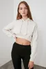 SWEAT-SHIRT DE SPORT À CAPUCHE POUR FEMMES QUOTIDIEN CHIC COURT ÉPAIS HIVER CONFORTABLE DOUX NOIR BEIGE SUPER MOD 2022 TOP Sweats à capuche