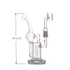 Recycleur de verre clair de haute qualité dab rig bong 8 pouces tuyau d'eau en verre pomme de douche perc barboteur de plate-forme pétrolière avec banger / bol d'huile