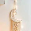 Boho Moon and Star Dream Catcher Macrame WALL WAKING BOHEMIAN HOME DEK DEK DEVIN Kids Nursery Świąteczne ozdoby Dekoracja Dekoracja 25347176