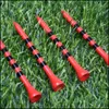 Sport utomhus 100pcsbag bambu golf tees wit rött med svart rand märke skala 70mm 8m golf aesories 2 size colorfl ball tee8224409