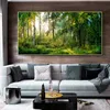 Peinture d'arbre vert sur toile, affiches et imprimés de paysage, Art mural pour salon, images HD, décoration de maison solaire de grande taille