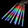 Home Decor Multi-Color 13.1ft Meteor Shower Tubes de Pluie 8 LED Lumières de Noël Fête de Mariage Jardin Noël Guirlande Lumineuse Extérieur Intérieur Décors