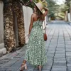 Платья Boho Стиль Платье Maxi Femme Халат Урожай Одежда Женщины Лето Для Девочек Пляж Экзотическая Полькая точка Женский 210712