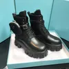 Kvinnor Rois Martin Boots Militärinspirerad Combat Boot Nylon Bouch Bifogat till med Band Ankelväskor Storlek 35-41