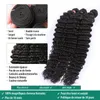 Human Hair Bulks Rosabeauty Deep Wave Bundles With 13x6 Lace Frontal Brazilian Curly Closure 30 Inch Natural Color Wavy5766930