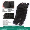 Human Hair Bulks Rosabeauty Deep Wave Bundles With 13x6 Lace Frontal Brazilian Curly Closure 30 Inch Natural Color Wavy3726436