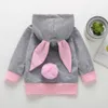 Jesienne bluzy dla dziewczyn sweter płaszcz moda casual królika uszy odzież dziecięca baby boy ubrania bluza 210515