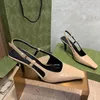 Klackar designers sandaler fyrkantiga huvud kvinnor klänning sko toppkvalitet strass dekoration äkta läder rygg rem designer skor 7,5 cm hög klackad sandal 35-42