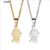 Collane con ciondolo UAGE Cartoon Oro Argento Color Baby Boy Collana per donna Uomo Acciaio inossidabile 316L con ciondolo a catena Regali per la famiglia