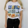 여성 반 고흐 그림 빈티지 티셔츠 Tumblr 그런지 미학 인쇄 티 반팔 흰색 탑 210518
