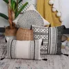 Cuscino/cuscino decorativo Boho Style Retro Cuscino Copertina 45x45cm/30x50 cm Vintage Nero con nappe per la decorazione domestica soggiorno