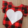 Zestawy odzieżowe Dzieci Dziewczyny Lattice Stroje Dzieci Love Plaid Latający Rękaw Topy + Koronki Spódnice + Kłębek Pałąk 3 sztuk / Ustaw Summer Moda Boutique Baby Odzież