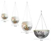 Disco Ball Hanging Flower Pot For Indoor Plants Bohemian Style Flower Planter Pots Rope Mirror Hanging Basket Garden Decor Vase 210922