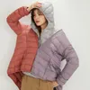 2021 여성 다운 재킷 파카 아우터 코트 의류 90% 화이트 오리 다운 가을 겨울 여성 후드 요가웨어 피트니스 운동 따뜻함 플러스 벨벳 지퍼